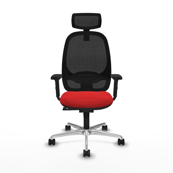 PIQUERAS Y CRESPO Silla de oficina Cilanco con mecanismo Sincro, Rojo y Negro