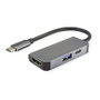VALUE Adaptador de Visualización USB-C a HDMI y USB-A 3.2 Gen 1 con Carga PD, Cable 12cm, 4K 60Hz, Negro - 12.99.1141