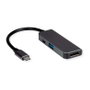 VALUE Adaptador de Visualización USB-C a HDMI y USB-A 3.2 Gen 1 con Carga PD, Cable 12cm, 4K 60Hz, Negro - 12.99.1141