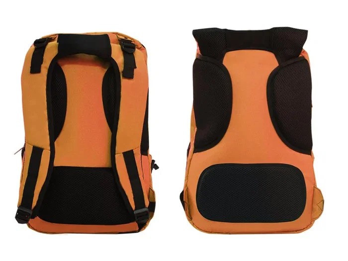 KeepOut BK7F Mochila Gaming para Portátil hasta 17 Pulgadas, Múltiples Compartimentos Acolchados, Naranja y Negro, Nylon e Imitación Piel
