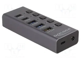 DeLOCK Hub USB 64248 de 7 puertos con USB 3.2 Gen 1 y carcasa de metal
