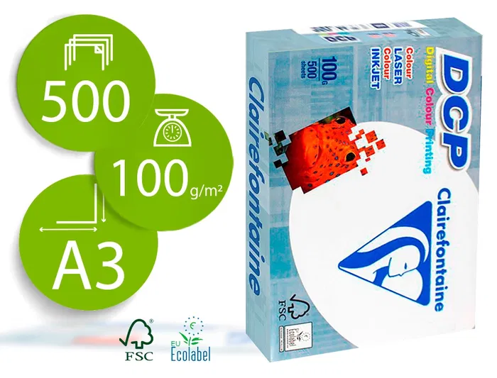 Clairefontaine Papel Multifunción Din A3 500 Hojas 100 Gramos Blanco Clairefontaine Papel Multifunción Din A3 500 Hojas 100 Gramos Blanco