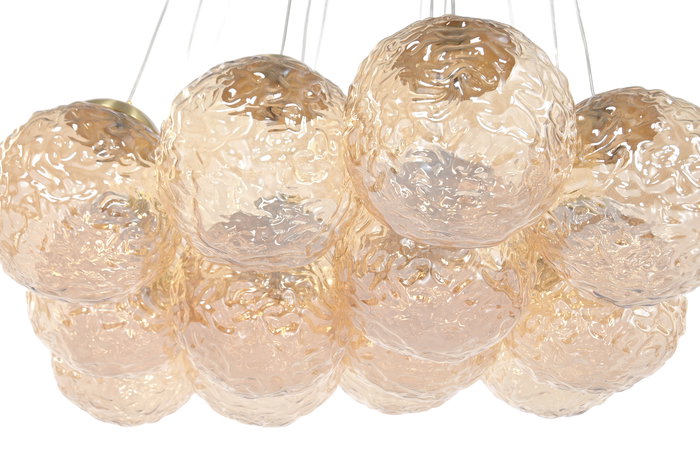 DKD Home Decor Lámpara de Techo Moderna Dorado 60 x 60 x 60 cm Cristal Metal Bolas G9 DKD Home Decor Lámpara de Techo Moderna Dorado 60 x 60 x 60 cm Cristal Metal Bolas G9