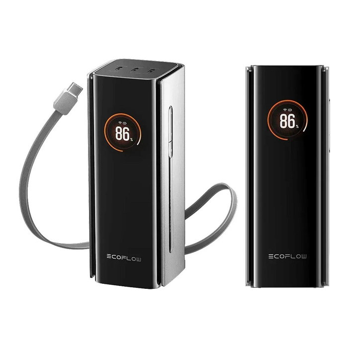 EcoFlow Power Bank RAPID Pro 20K - 20000 mAh, Batería Litio, Carga Rápida, 230 W, 4 Puertos, Negro
