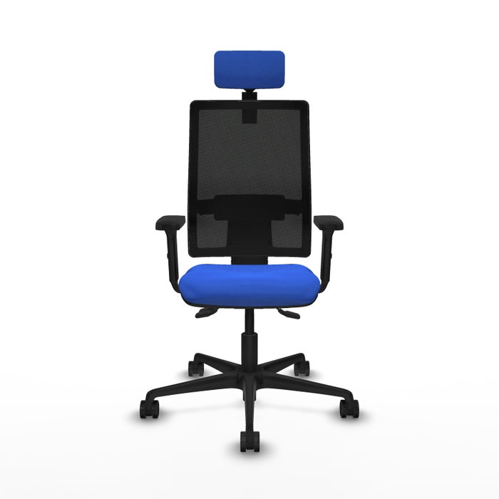 PIQUERAS Y CRESPO Bormate Silla de oficina Azul y Negro con mecanismo Asincro