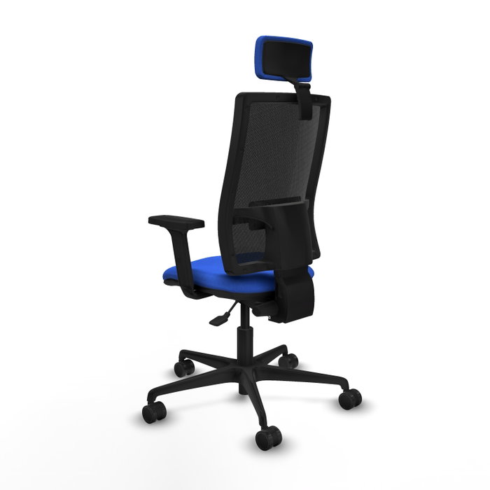 PIQUERAS Y CRESPO Bormate Silla de oficina Azul y Negro con mecanismo Asincro