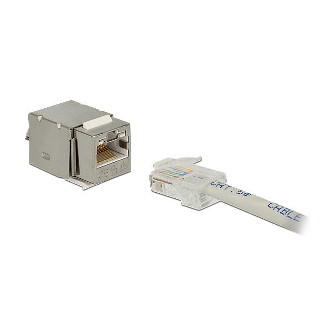 DeLOCK 86404 Módulo Keystone RJ45 Secure Cat.6 > LSA Plata