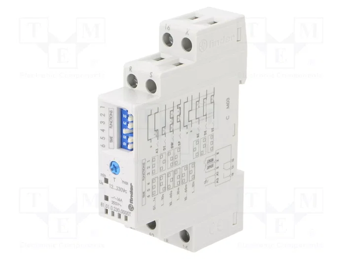 FINDER Relé de tiempo Serie 81, SPDT, 12-230V AC/DC FINDER Relé de tiempo Serie 81, SPDT, 12-230V AC/DC
