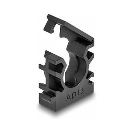 DeLOCK Soporte para funda de cable con clip de bloqueo 13 mm, Negro, 8 piezas