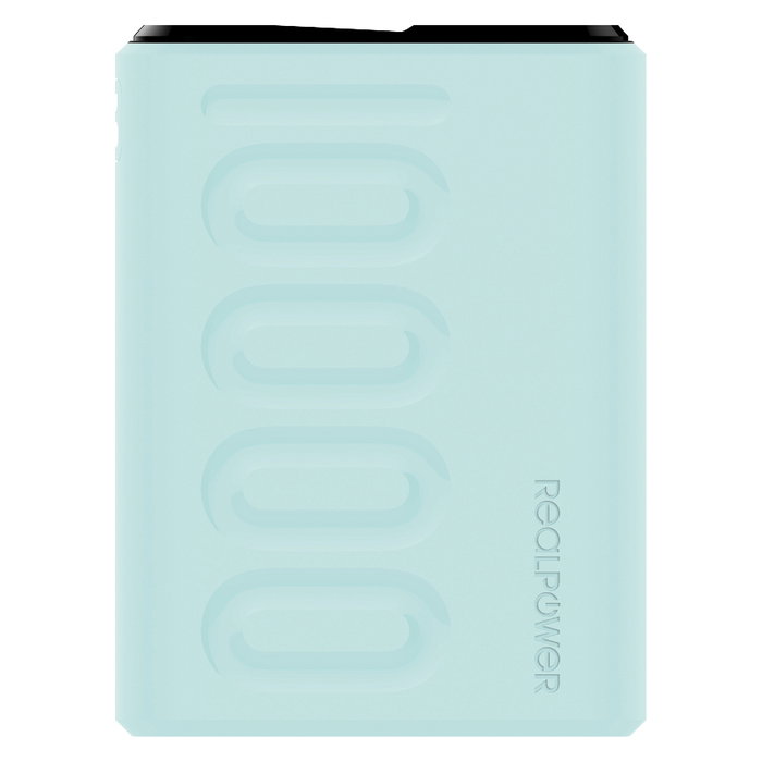 RealPower B-10000PD+ Nutopia Power Bank 10000mAh Carga Rápida USB-C 2xUSB-A Azul, Indicadores LED, CE