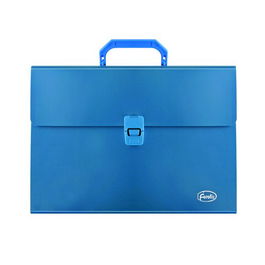 Clasificador Acordeon Forofis Pp Opaco A4 13 Dptos Con Asa Y Broche Azul