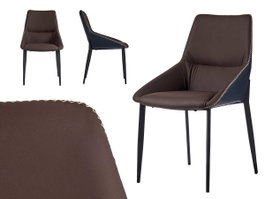Giftdecor Sillón Marrón Clásico Liso con Borde Trenzado 50x87x61cm (Set de 2)