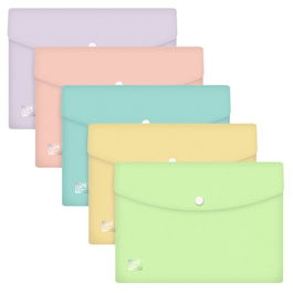 Oxford Sobre con Broche A5 Flexible y Translúcido - 40 Hojas - Colores Pastel Surtidos