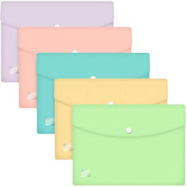 Oxford Sobre con Broche A5 Flexible y Translúcido - 40 Hojas - Colores Pastel Surtidos
