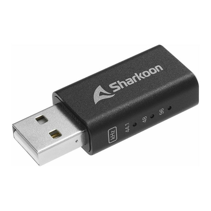 SHARKOON Gaming DAC Pro S - Tarjeta de Sonido Externa USB para PC con Conector 3,5 mm, Negro