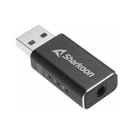 SHARKOON Gaming DAC Pro S - Tarjeta de Sonido Externa USB para PC con Conector 3,5 mm, Negro