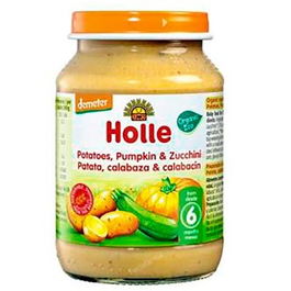 HOLLE Potito Calabacín Calabaza Patata para Bebés +6 Meses, 190g