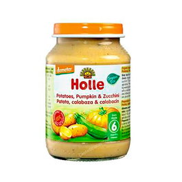 HOLLE Potito Calabacín Calabaza Patata para Bebés +6 Meses, 190g