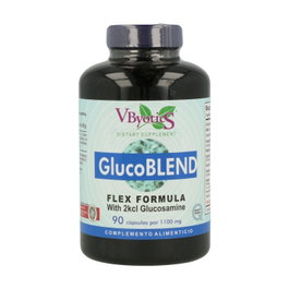 Vbyotics Glucoblend 90 cápsulas Complemento alimenticio con Glucosamina MSM Magnesio y Ácido Hialurónico