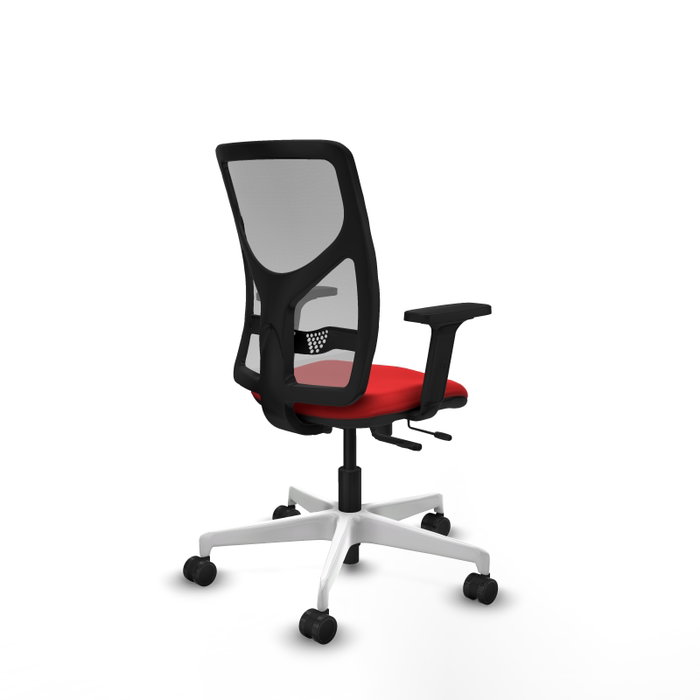 PIQUERAS Y CRESPO Silla de oficina Motilla con mecanismo Sincro/Traslack, Rojo y Gris