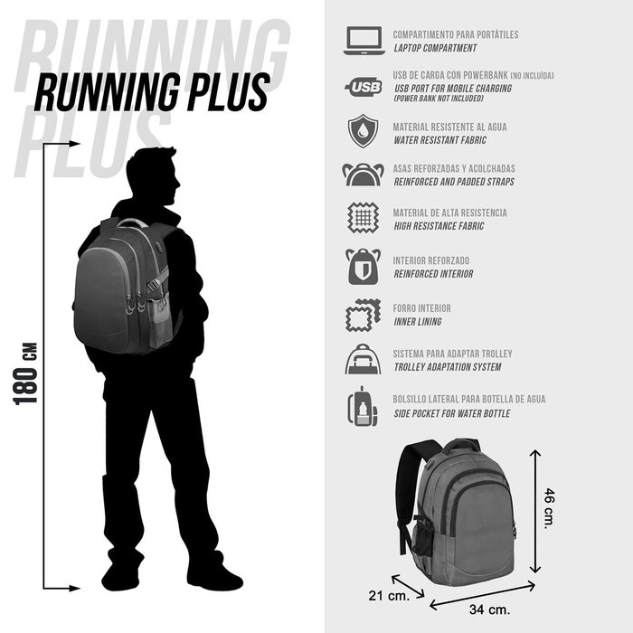 Karactermania Mochila Running PLUS Ice Flamingo Turquesa