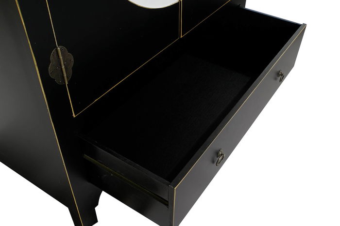 DKD Home Decor Armario Oriental Negro 85.5 x 50.5 x 186.2 cm