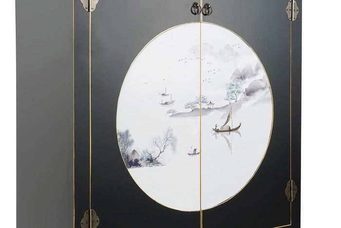 DKD Home Decor Armario Oriental Negro 85.5 x 50.5 x 186.2 cm