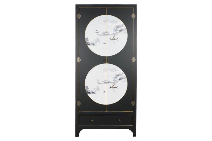 DKD Home Decor Armario Oriental Negro 85.5 x 50.5 x 186.2 cm
