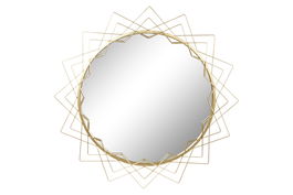 DKD Home Decor Espejo Dorado 80 x 80 x 2.5 cm Metal Cristal