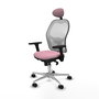 PIQUERAS Y CRESPO Silla de oficina Jorquera Rosa y Blanca