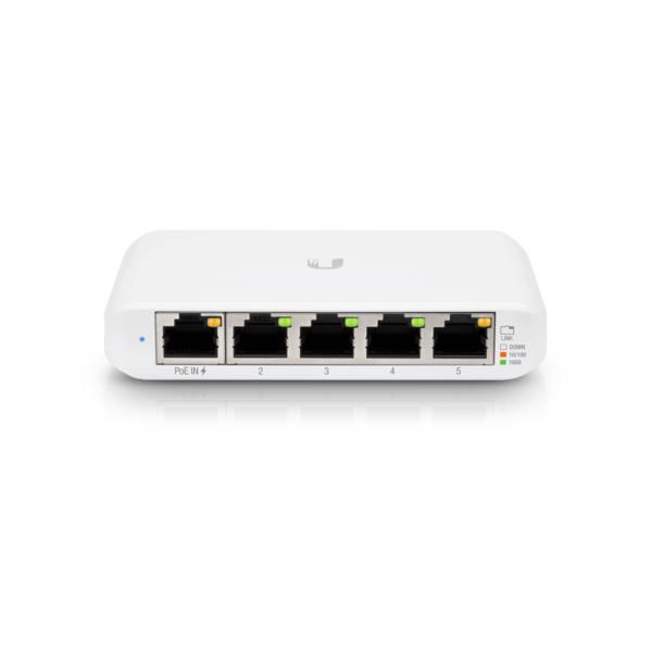 Ubiquiti USW-Flex-Mini Switch Inteligente Gestionado, 5 Puertos Gigabit Ethernet, PoE, Blanco, Pack de 3