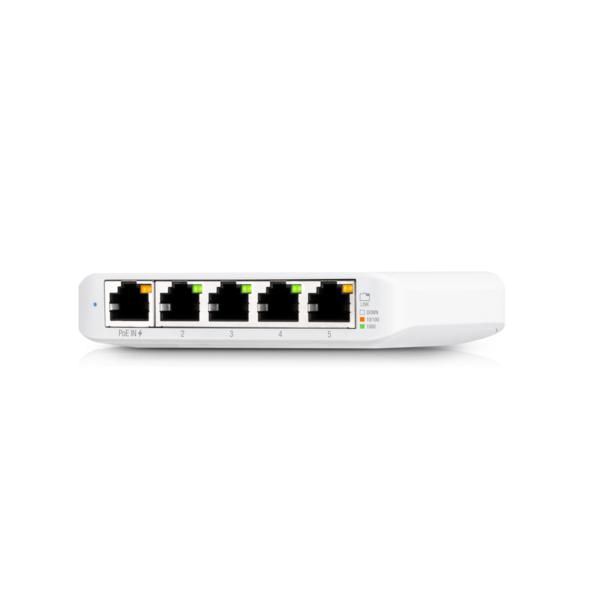 Ubiquiti USW-Flex-Mini Switch Inteligente Gestionado, 5 Puertos Gigabit Ethernet, PoE, Blanco, Pack de 3