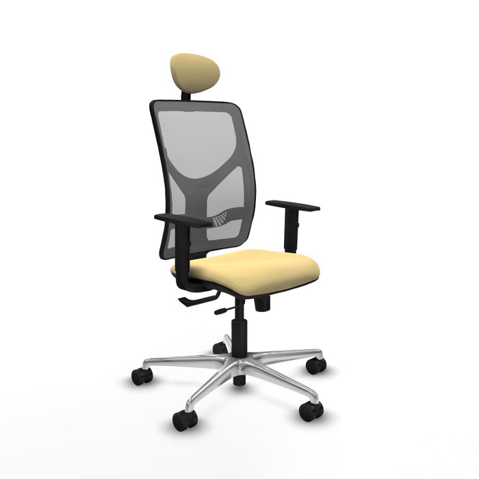 PIQUERAS Y CRESPO Silla de oficina Motilla con mecanismo Sincro/Traslack Crema y Gris PIQUERAS Y CRESPO Silla de oficina Motilla con mecanismo Sincro/Traslack Crema y Gris