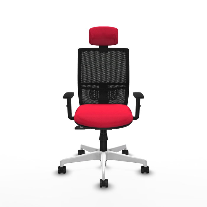 PIQUERAS Y CRESPO Silla de oficina Yunquera con mecanismo Sincro, Rojo y Negro