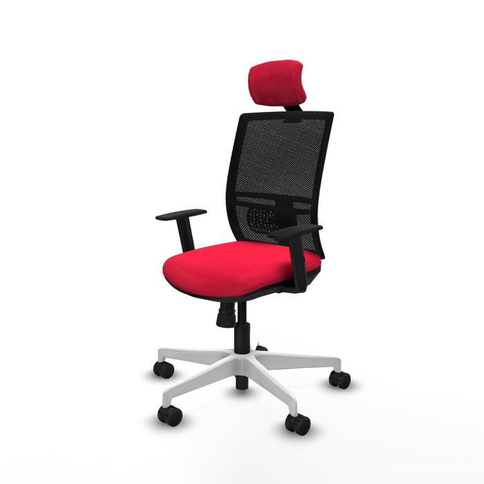 PIQUERAS Y CRESPO Silla de oficina Yunquera con mecanismo Sincro, Rojo y Negro