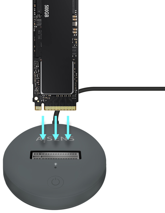 Aisens Dock USB-C M.2 SATA/NVMe ASUC-M2D014-GR Gris