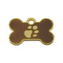 Placa identificativa para collar Imarc Bone Marrón Dorado