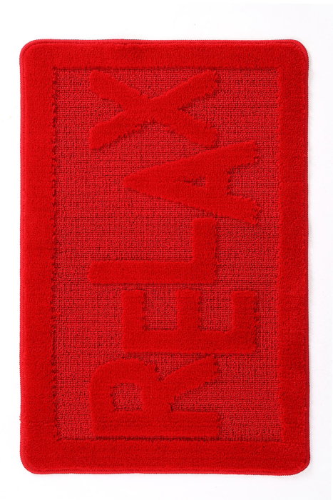 Mijölnir Alfombrilla de Baño Roja 60 x 100 cm Polipropileno Antideslizante Lavable