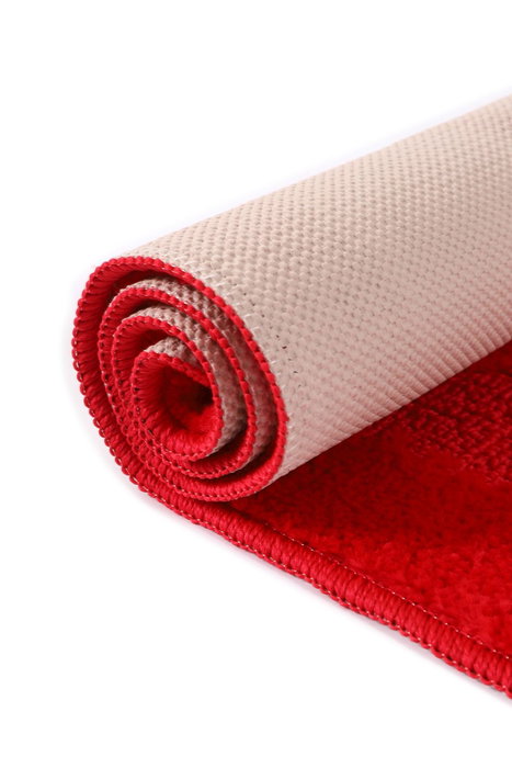 Mijölnir Alfombrilla de Baño Roja 60 x 100 cm Polipropileno Antideslizante Lavable