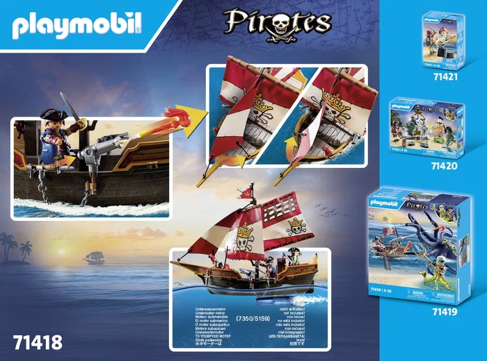Playmobil Barco Pirata Pirates 71418 Playmobil Barco Pirata Pirates 71418