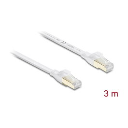 DeLOCK Cable de red plano RJ45 Cat.8.1 U/FTP 3 m Blanco