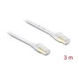 DeLOCK Cable de red plano RJ45 Cat.8.1 U/FTP 3 m Blanco