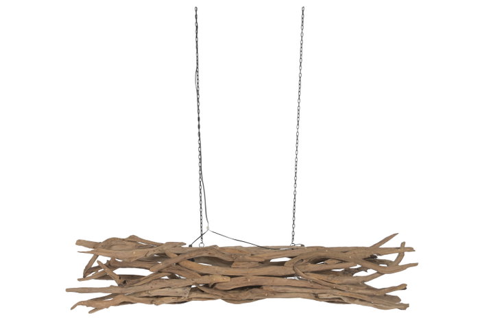 DKD Home Decor Lámpara de Techo de Teca y Hierro Hecha a Mano DKD Home Decor Lámpara de Techo de Teca y Hierro Hecha a Mano