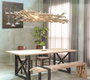 DKD Home Decor Lámpara de Techo de Teca y Hierro Hecha a Mano