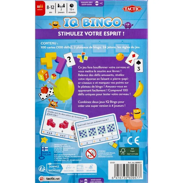 Tactic Aprendamos con rompecabezas - Juego de mesa táctico - Bingo de CI - 2 jugadores - De 8 a 12 años Tactic Aprendamos con rompecabezas - Juego de mesa táctico - Bingo de CI - 2 jugadores - De 8 a 12 años