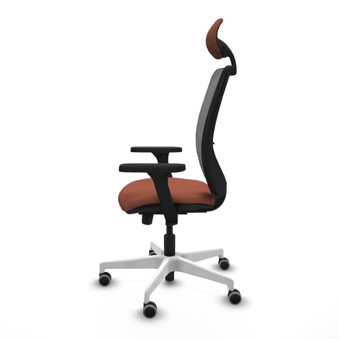 PIQUERAS Y CRESPO Silla de oficina Zulema con mecanismo Sincro/Traslack, Tela Marrón y Malla Gris