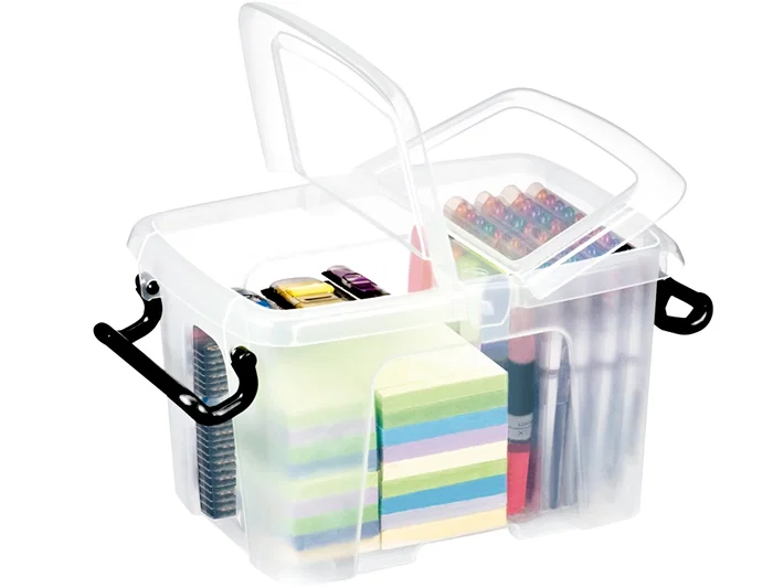 Cep Contenedor de Plástico con Tapa y Cierre Hermético, 6 Litros, Transparente, 305x224x182 mm