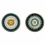 DKD Home Decor Reloj de Pared Moderno de Cristal y Hierro, Pack de 2 Surtido (Turquesa/Dorado)