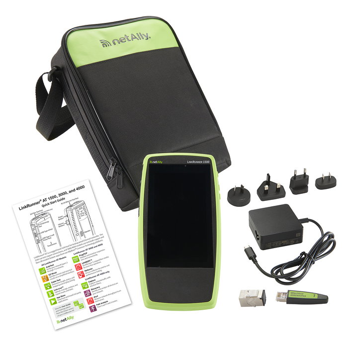 NetAlly LINKRUNNER AT 1500 Network Auto-Tester, Medidor y Diagnosticador de Sitio LRAT-1500 Verde