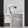 Hanah Home Escritorio Tempus Dec0140 Mesa de Estudio Aglomerado Melamina Blanco y Roble 100x45x74 cm